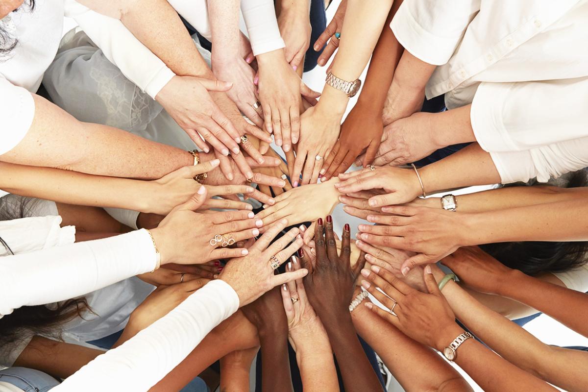 Hands in a huddle