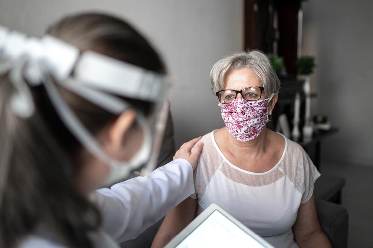 Health care worker and patient