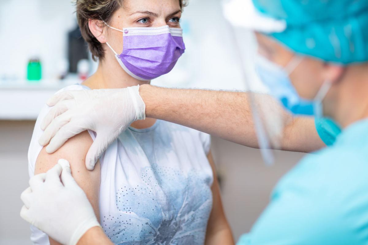 Health care worker and patient