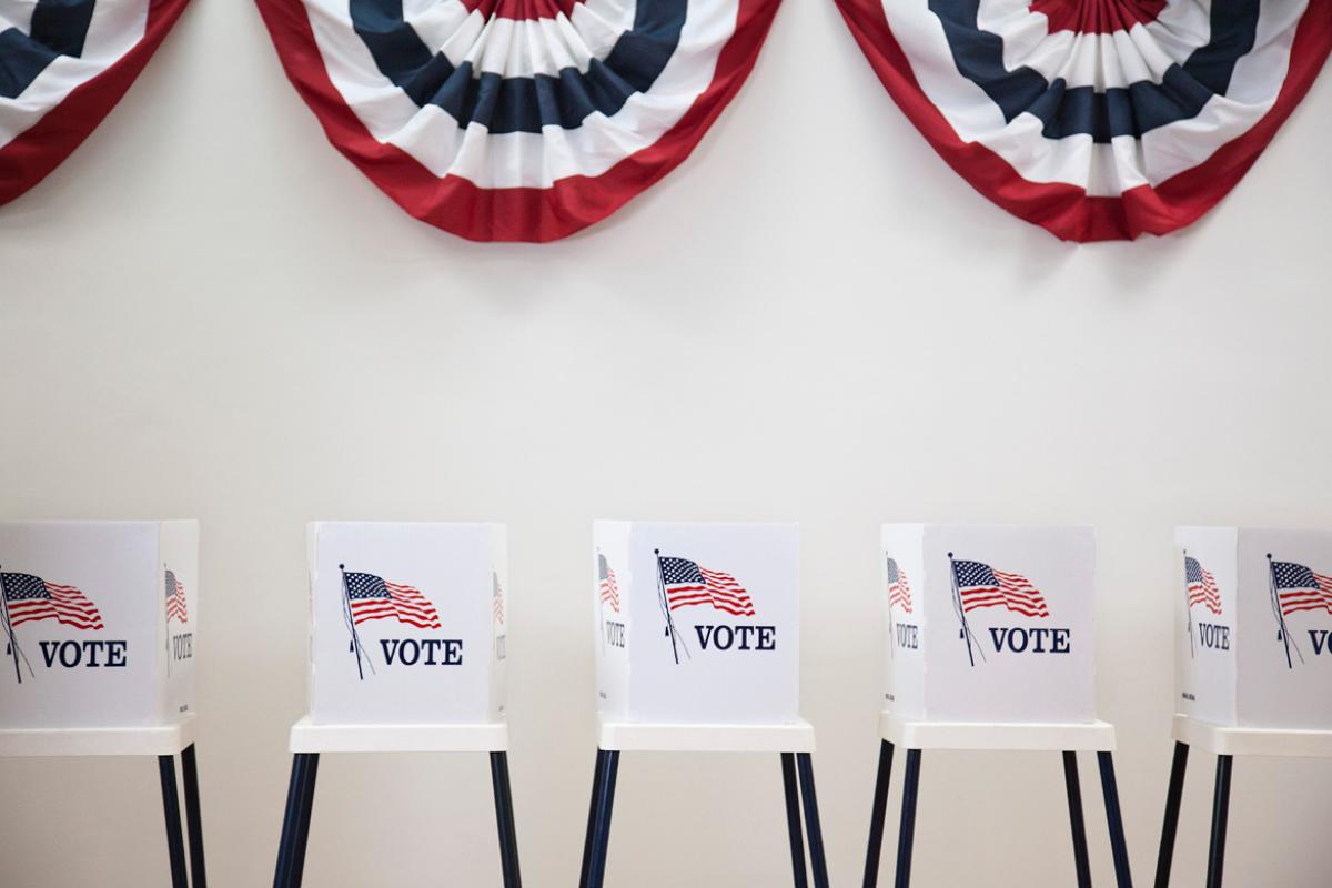 Empty voting booths