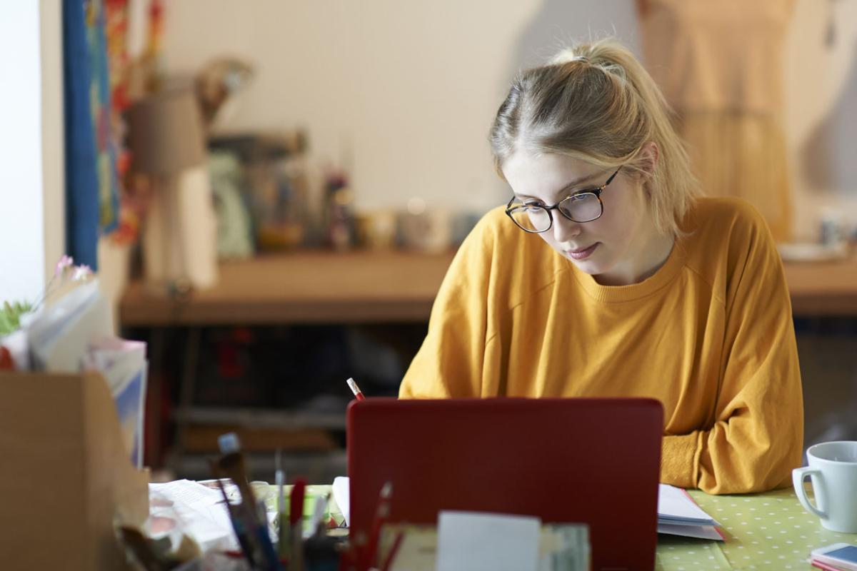 Person studying at a desk