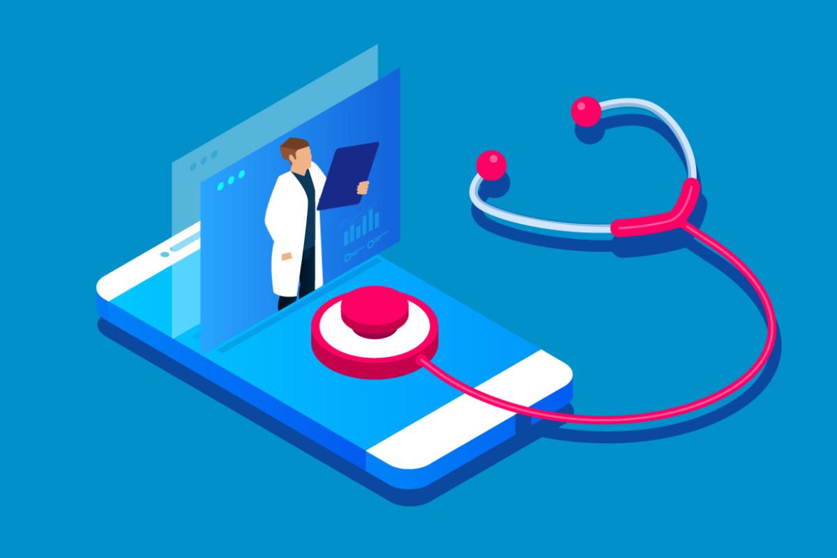 Cell phone and a stethoscope