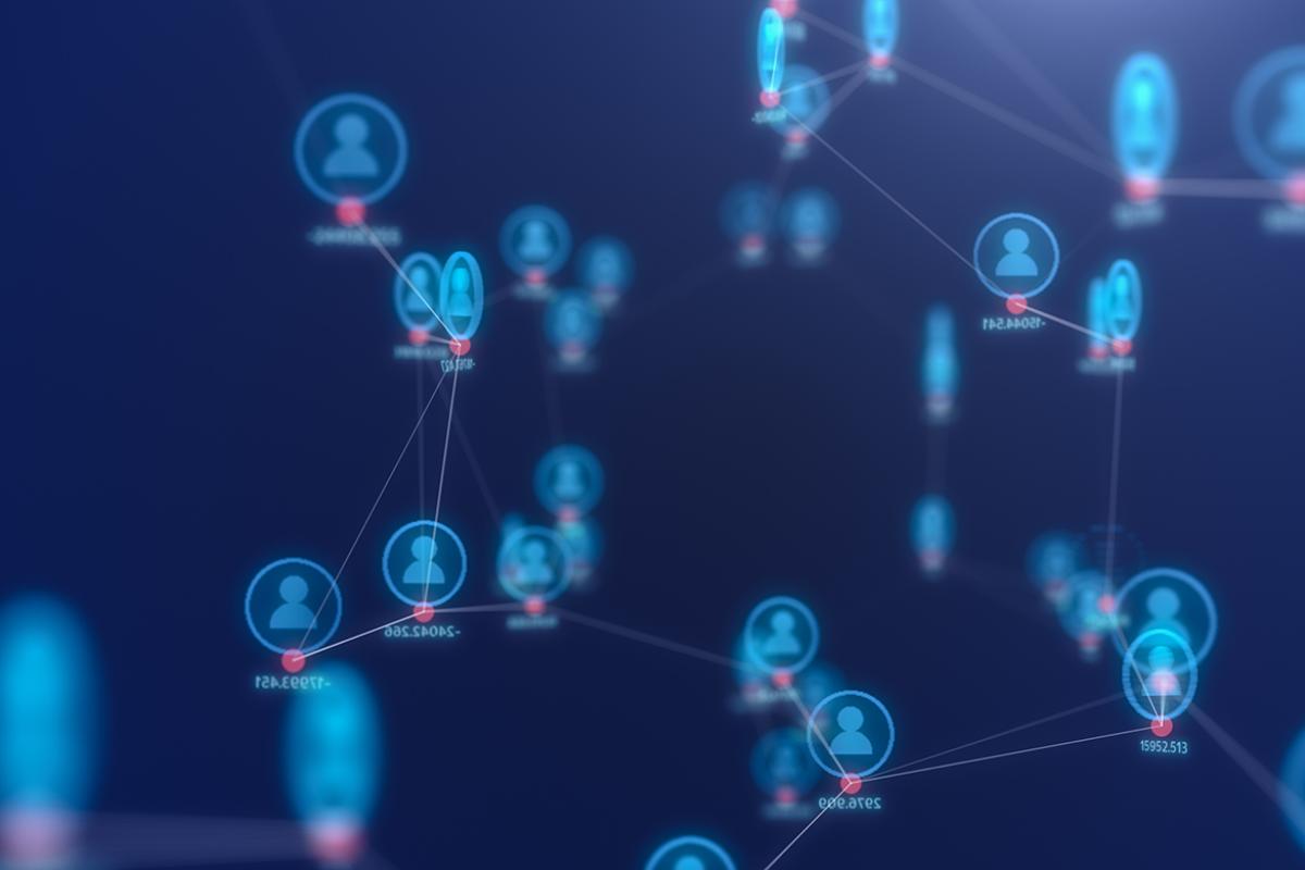 3D illustration rendering a connection of people