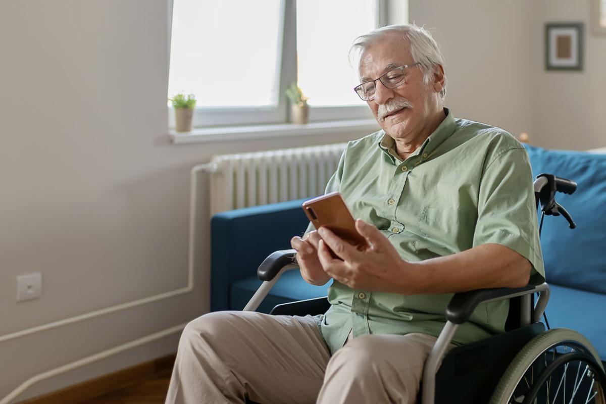 Person looking at a smartphone