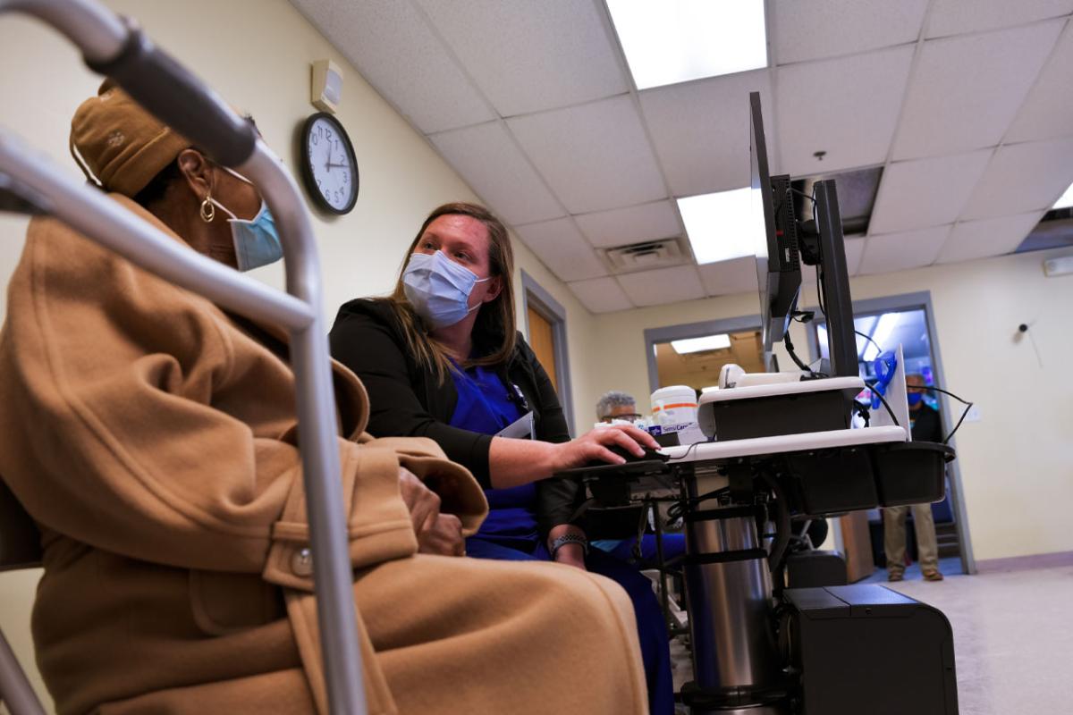 Health care professional and patient