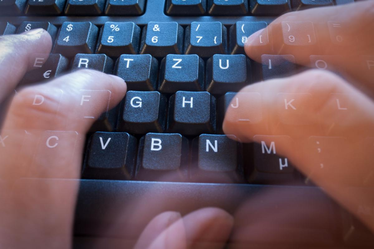 Fingers on a keyboard