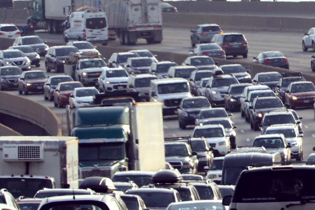 Cars on a highway