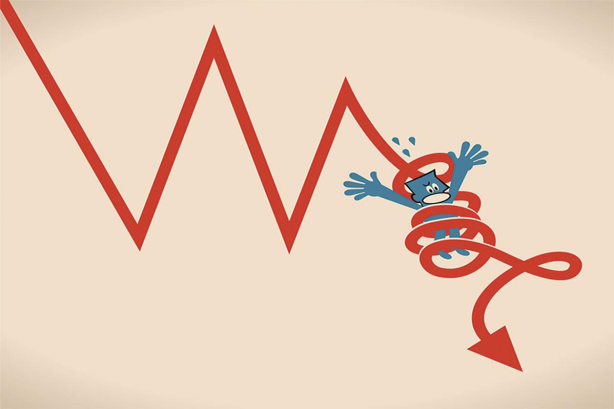 Figure tied up in red tape
