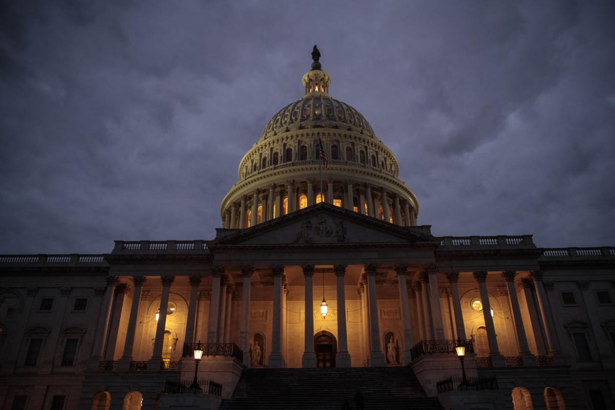 U.S. Capitol at night
