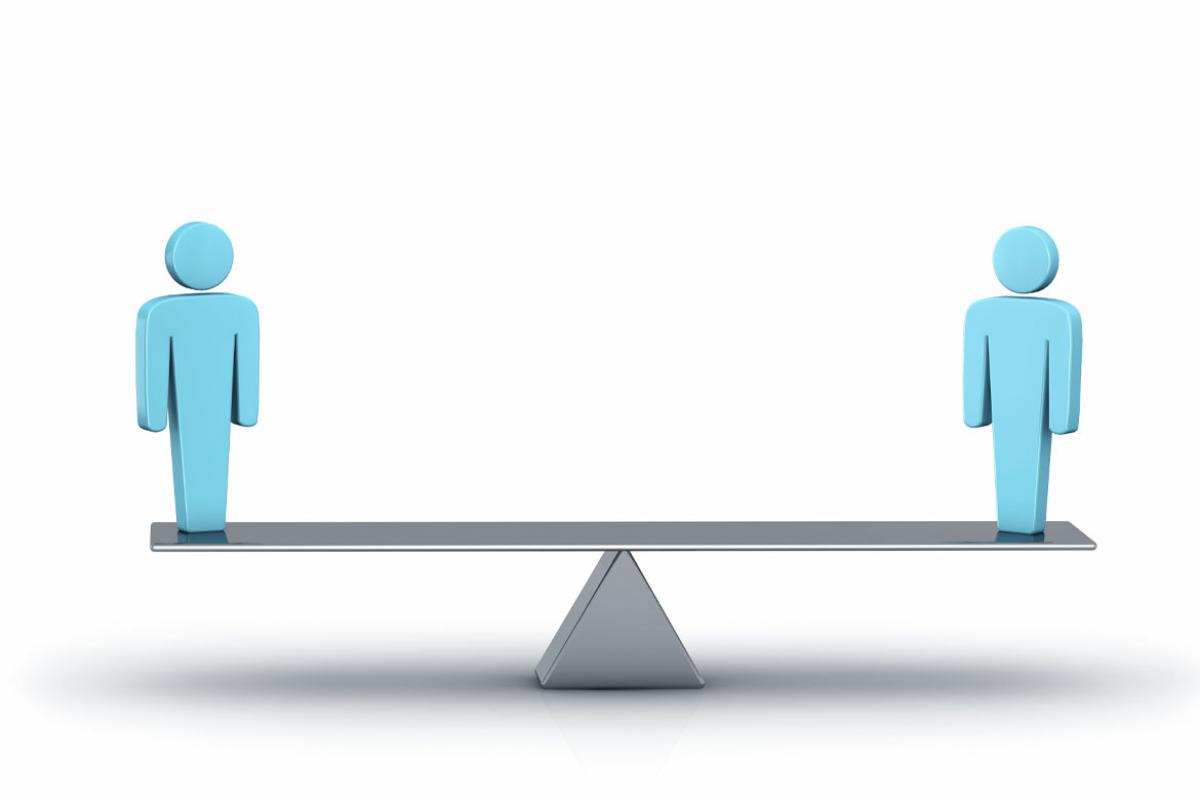 Two figures on a scale