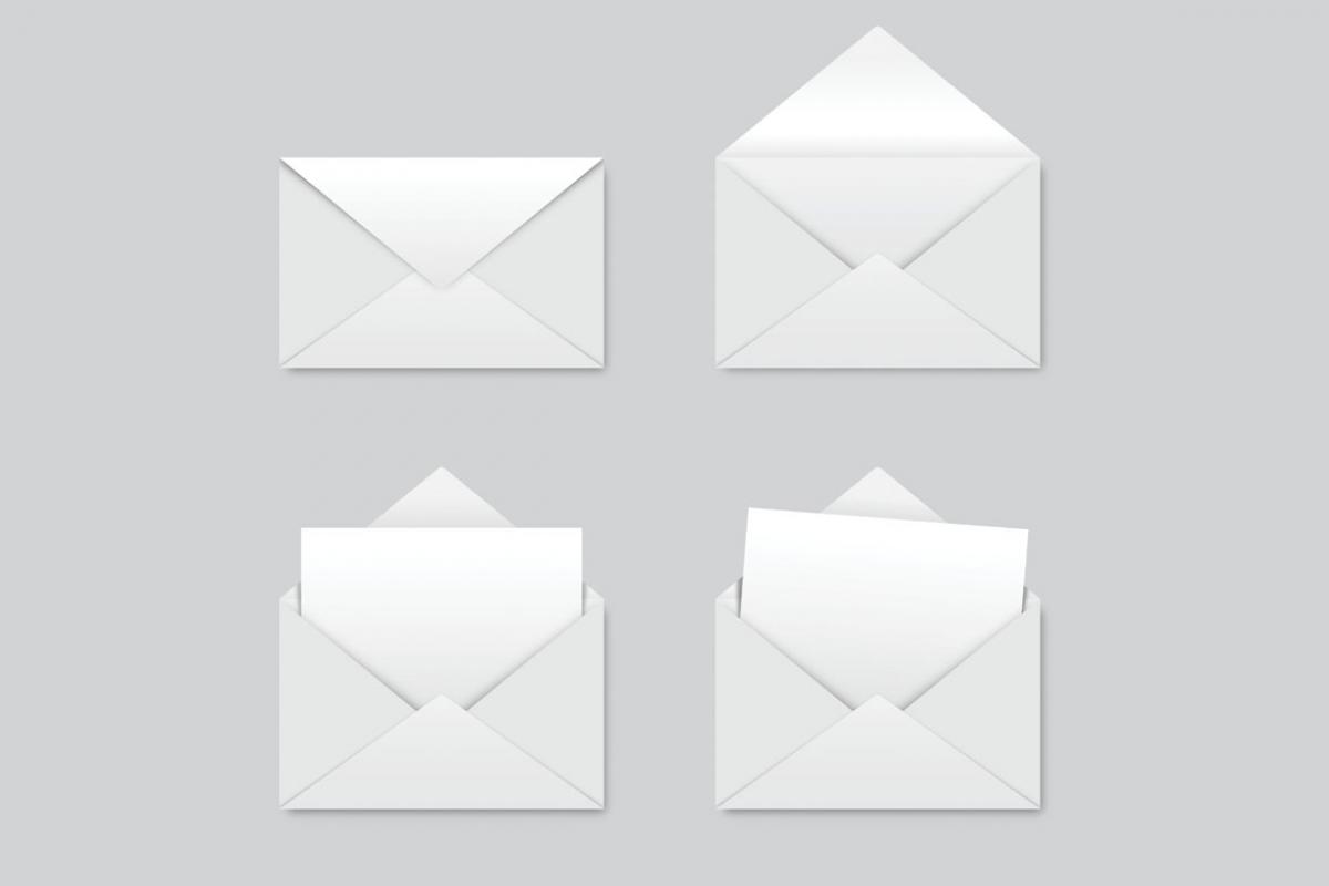 Opened and unopened envelopes