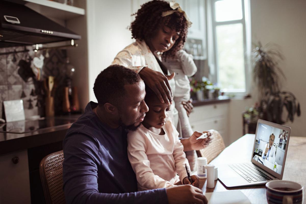 Family attending a telehealth appointment