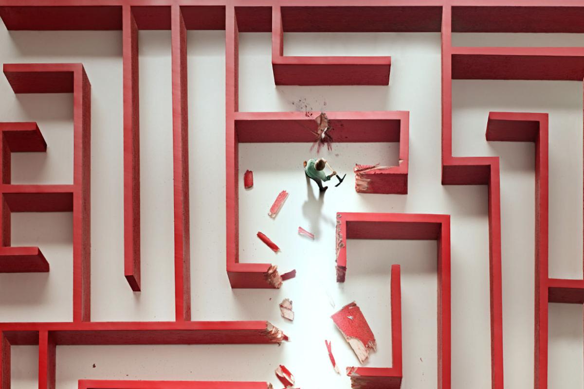 Person in a maze