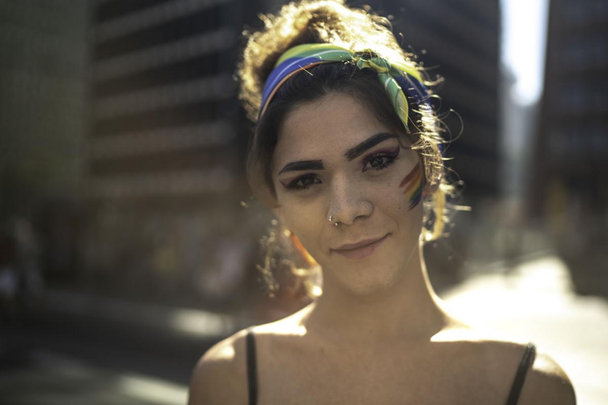 Smiling person looking at the camera