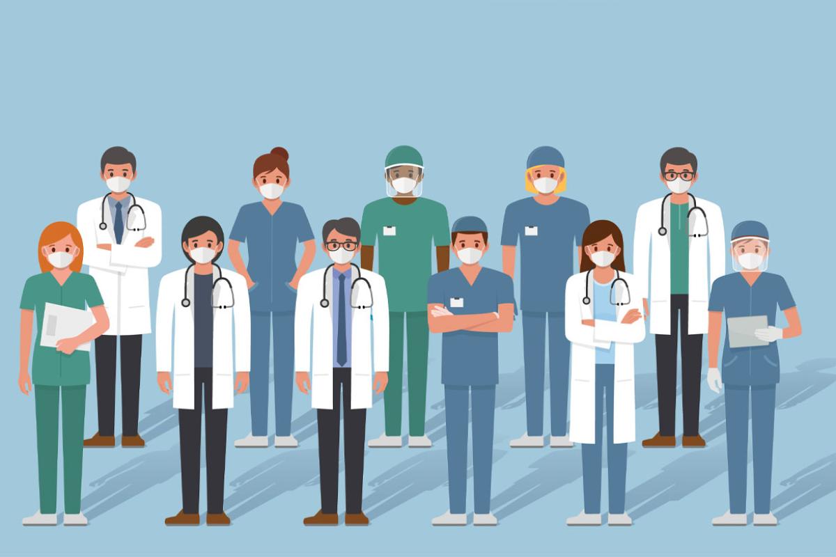 Group of health care workers