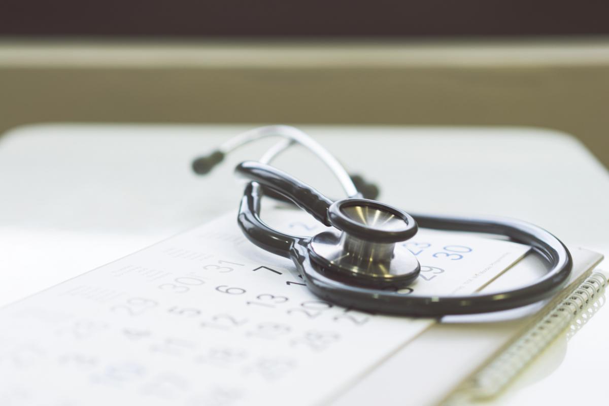 Stethoscope on a calendar