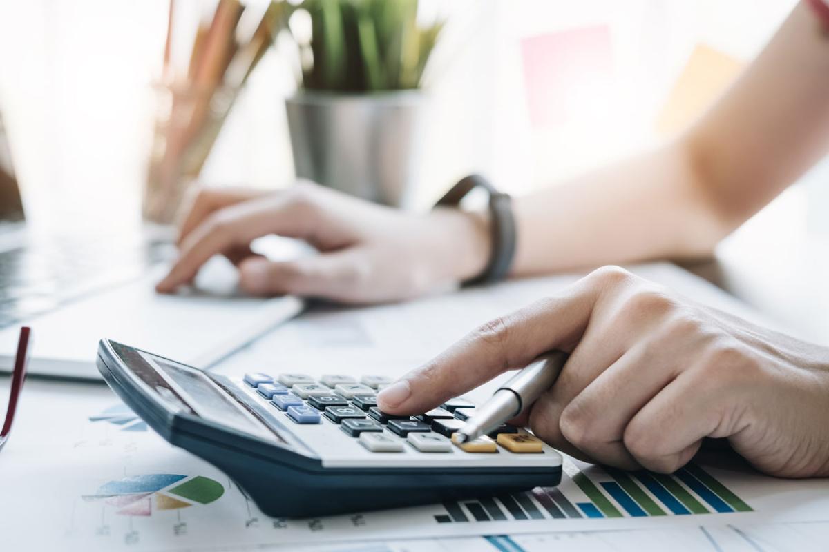 Person using a calculator