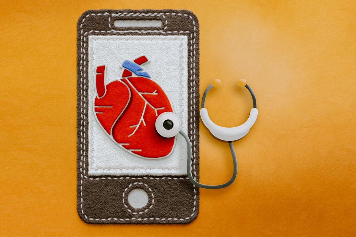 Felt smartphone with a stethoscope