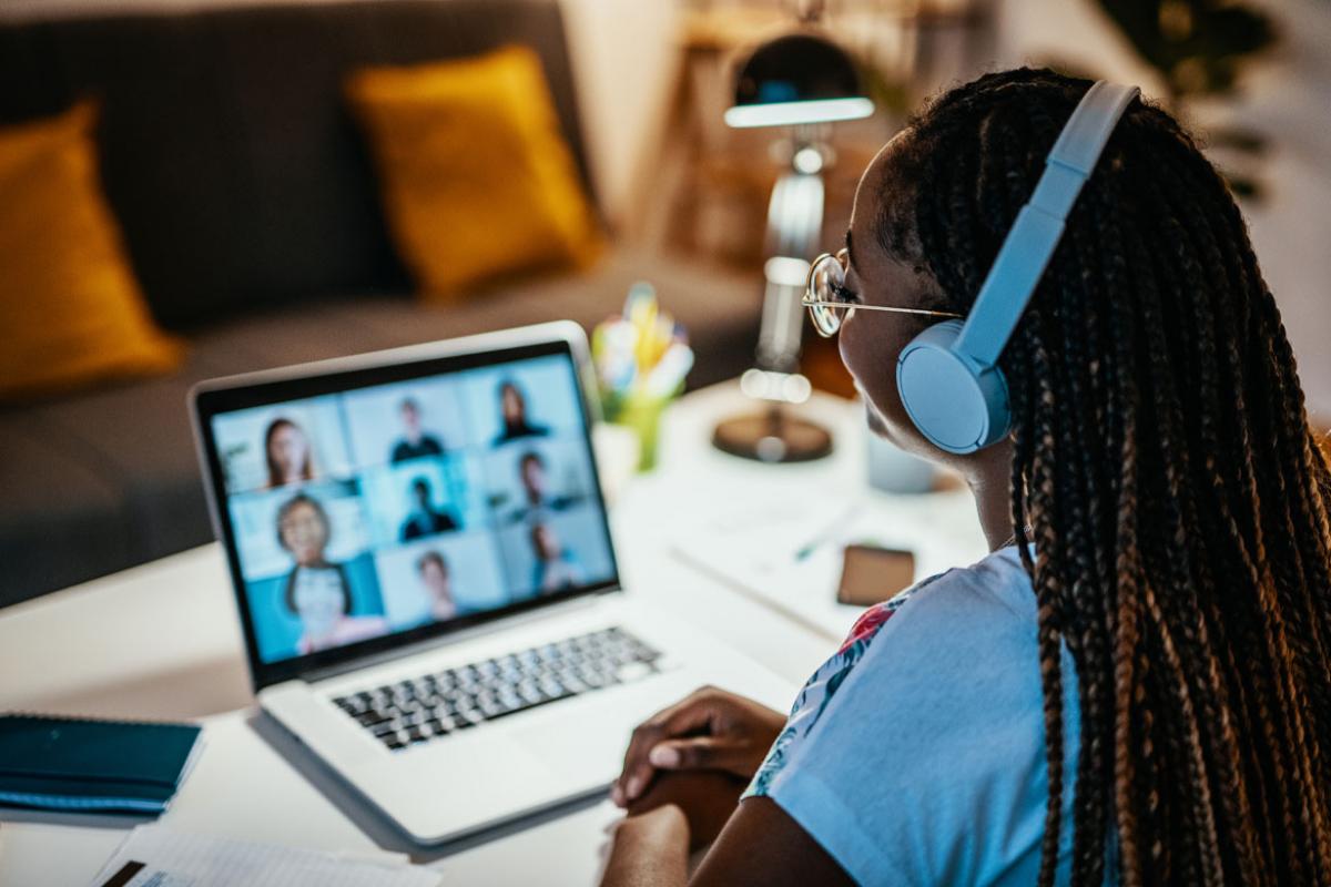Person in a virtual meeting