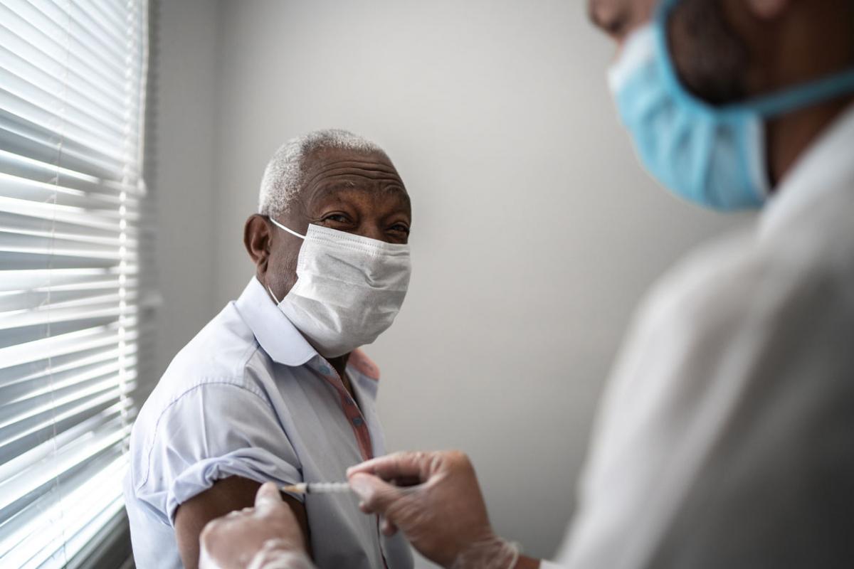 Patient receiving a vaccine