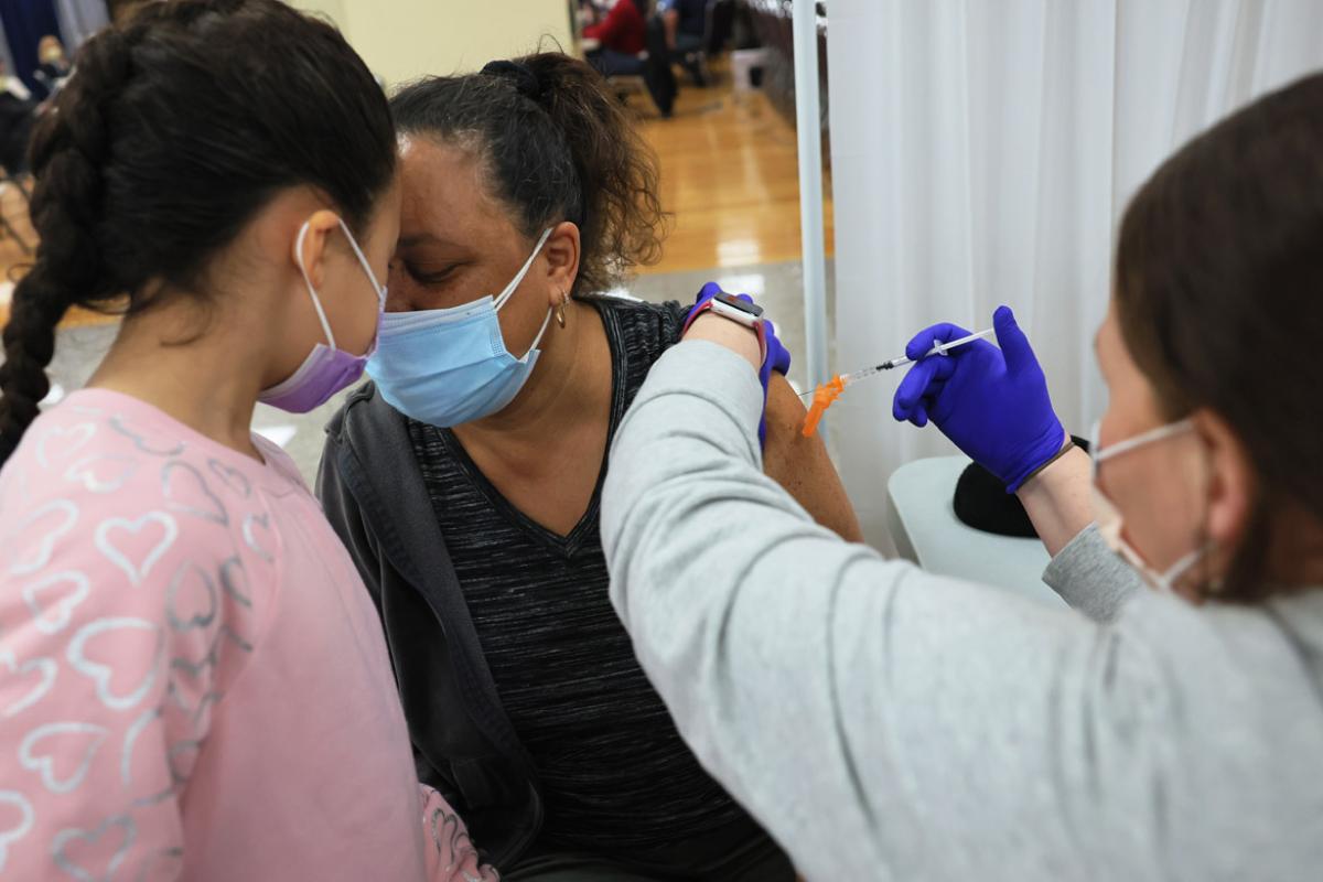 Patient receiving a vaccine