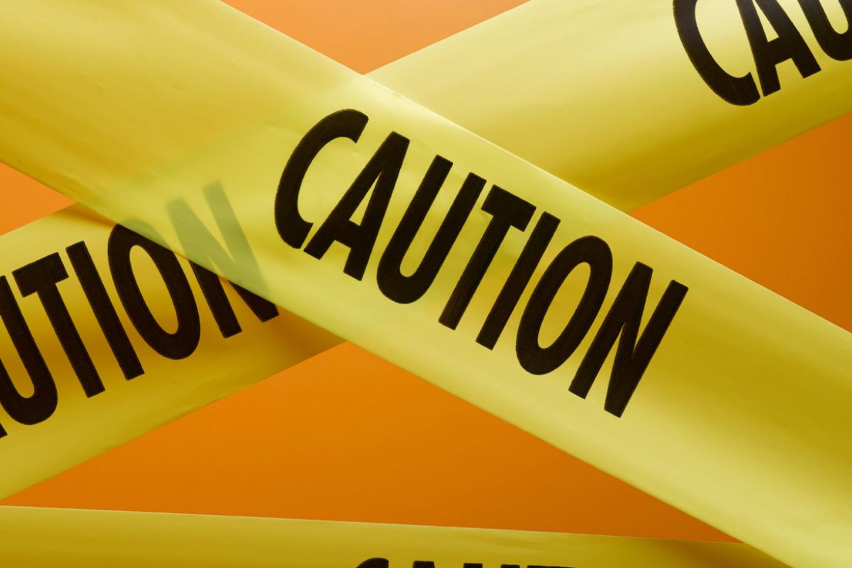 Yellow caution tapes