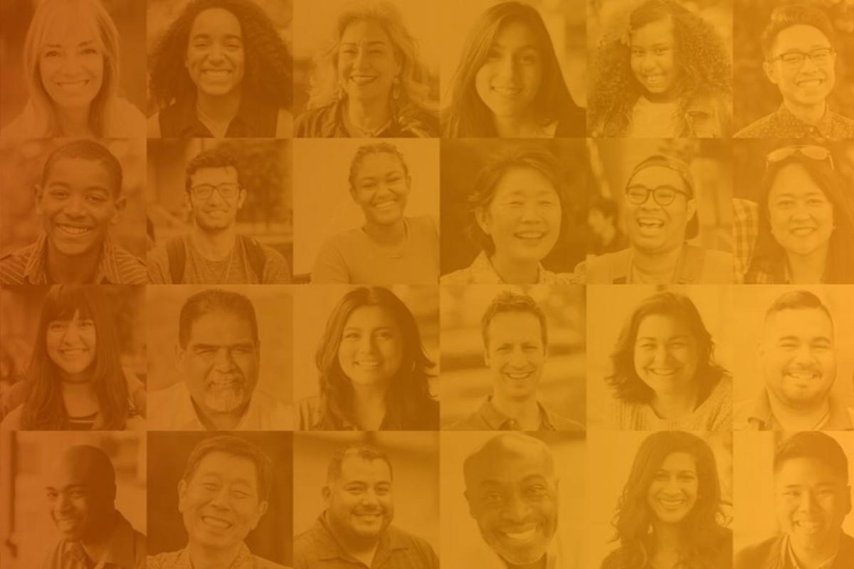 Collage of diverse people.