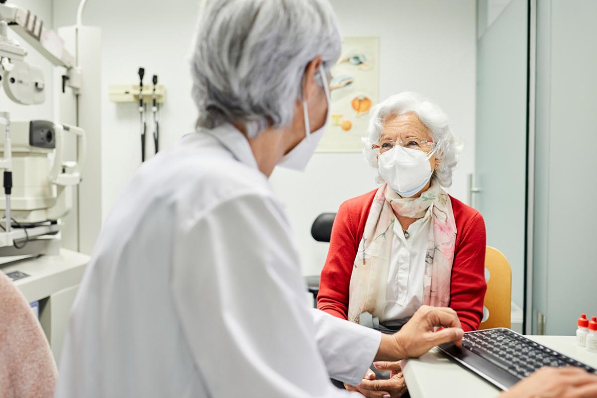 Elderly patient and physician