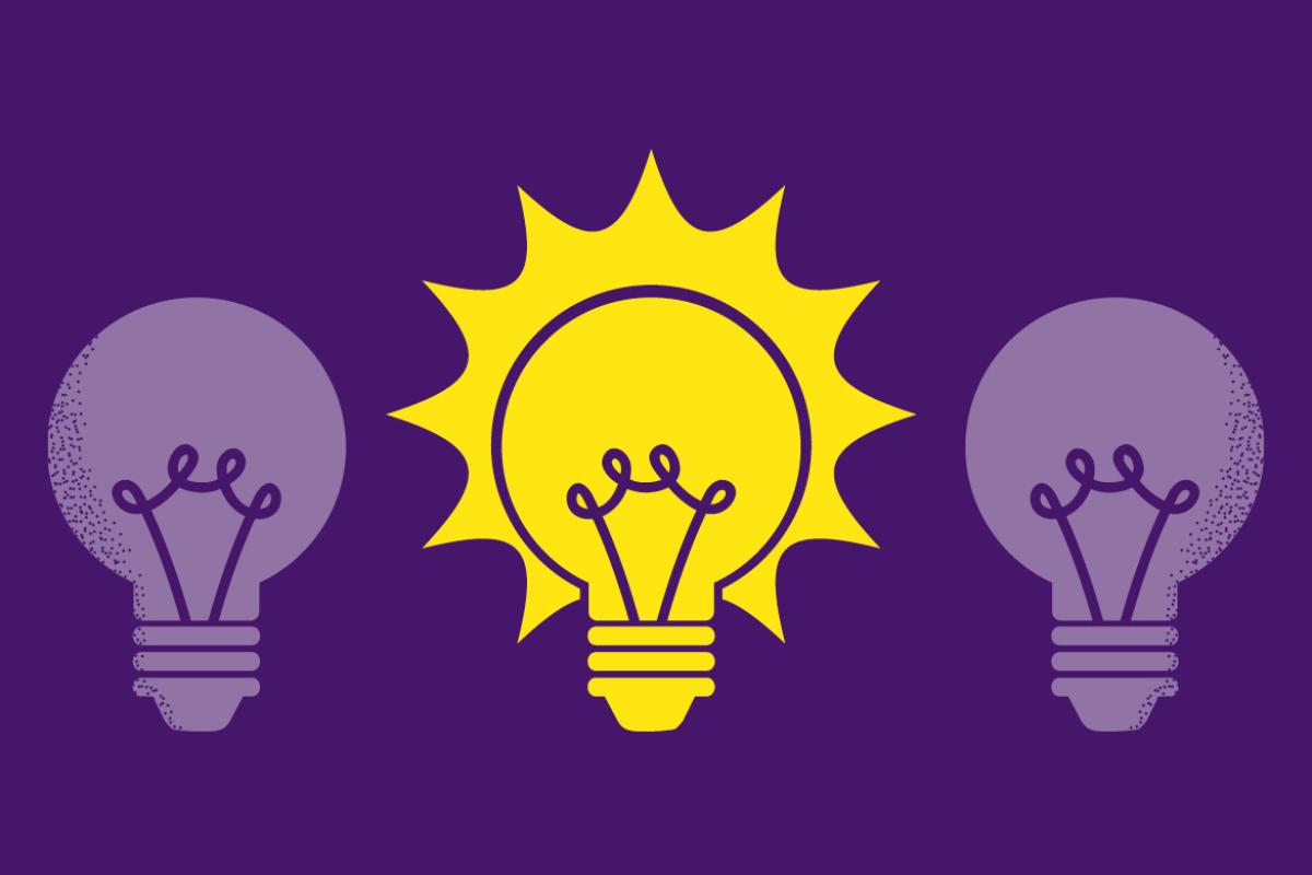 Illustration of three lightbulbs