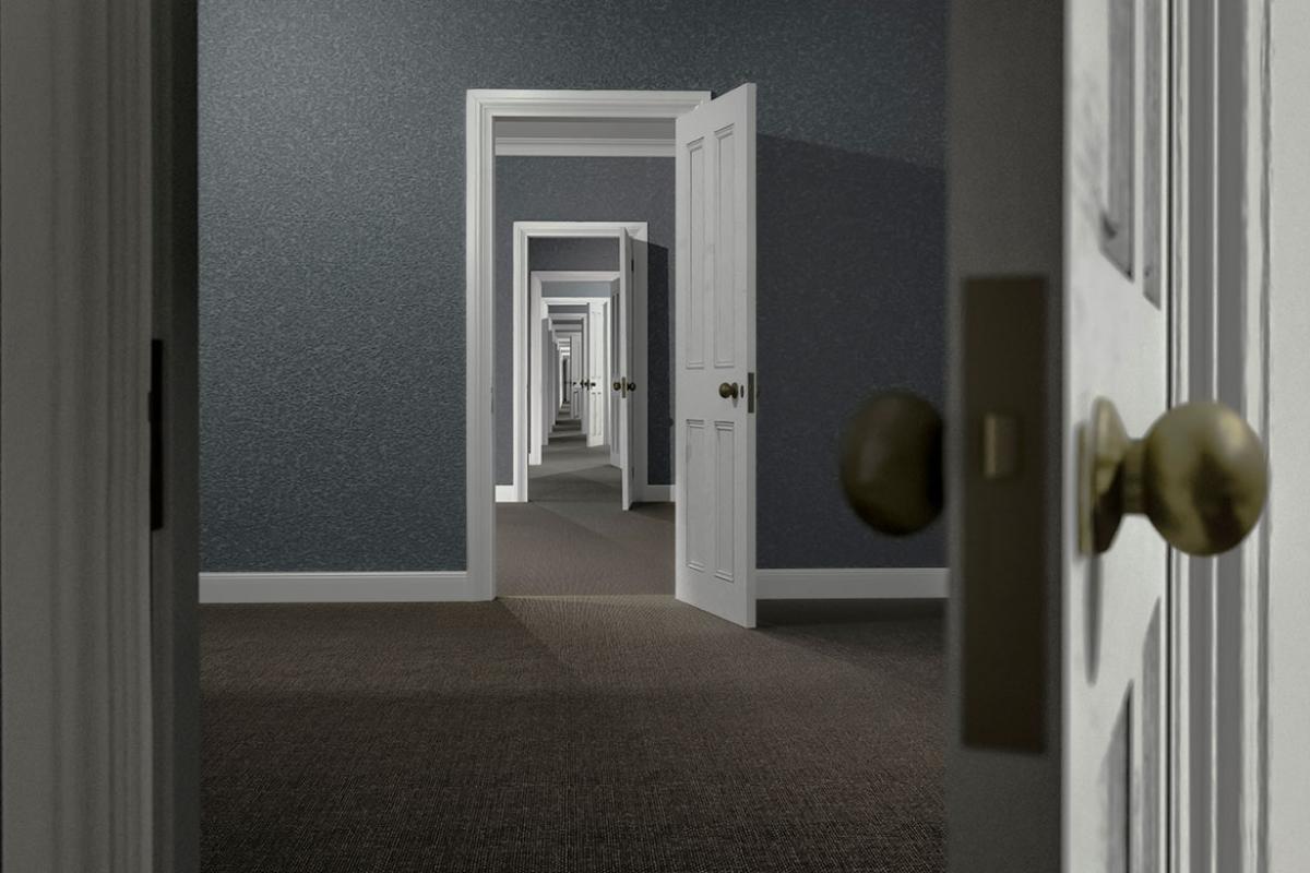 Series of open doors