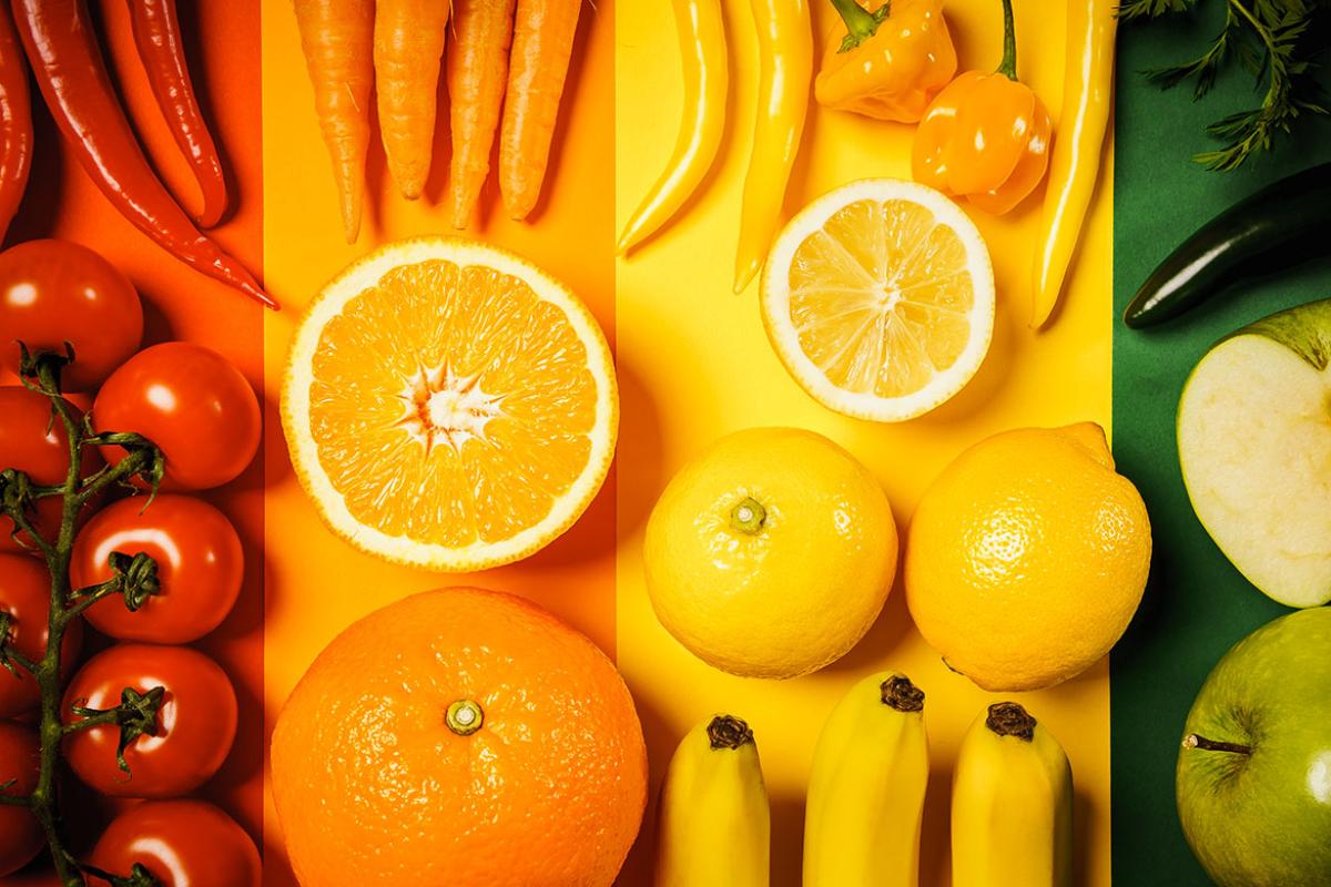 Variety of fruits and vegetables