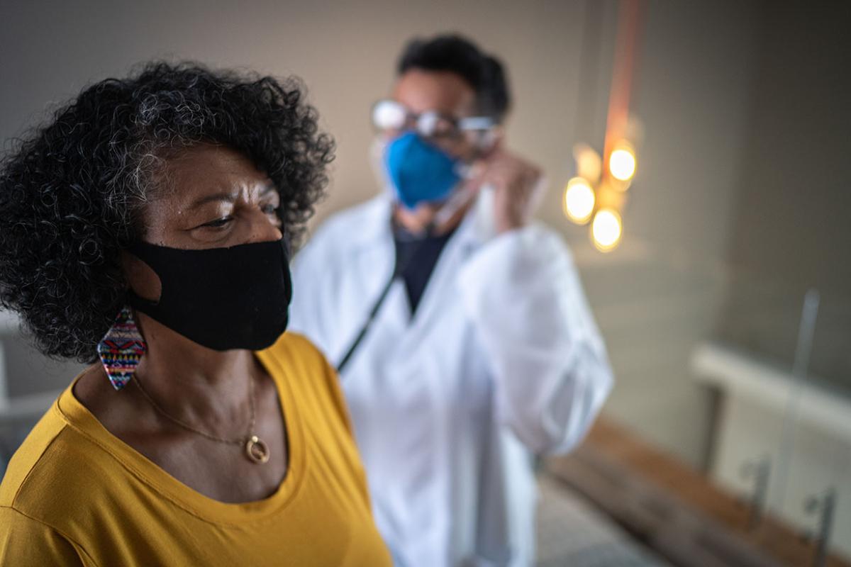 Patient in a physician's office