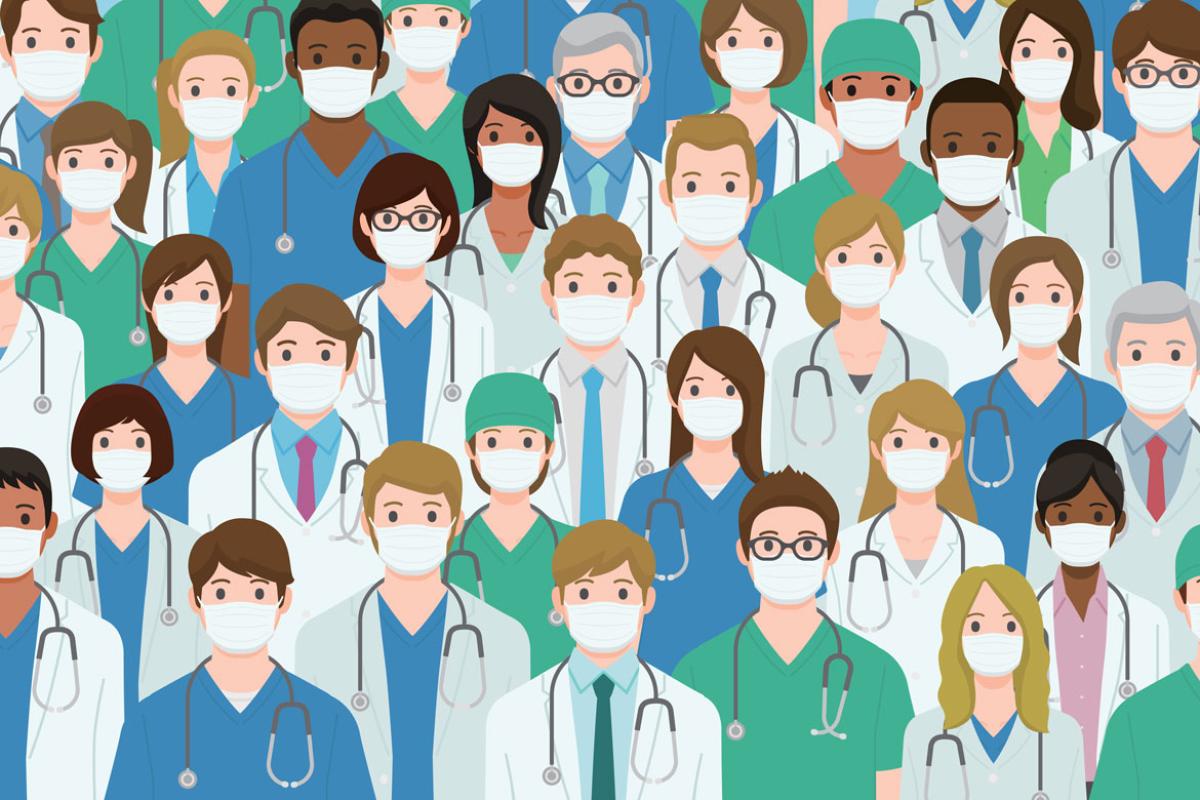 Graphic of health care workers