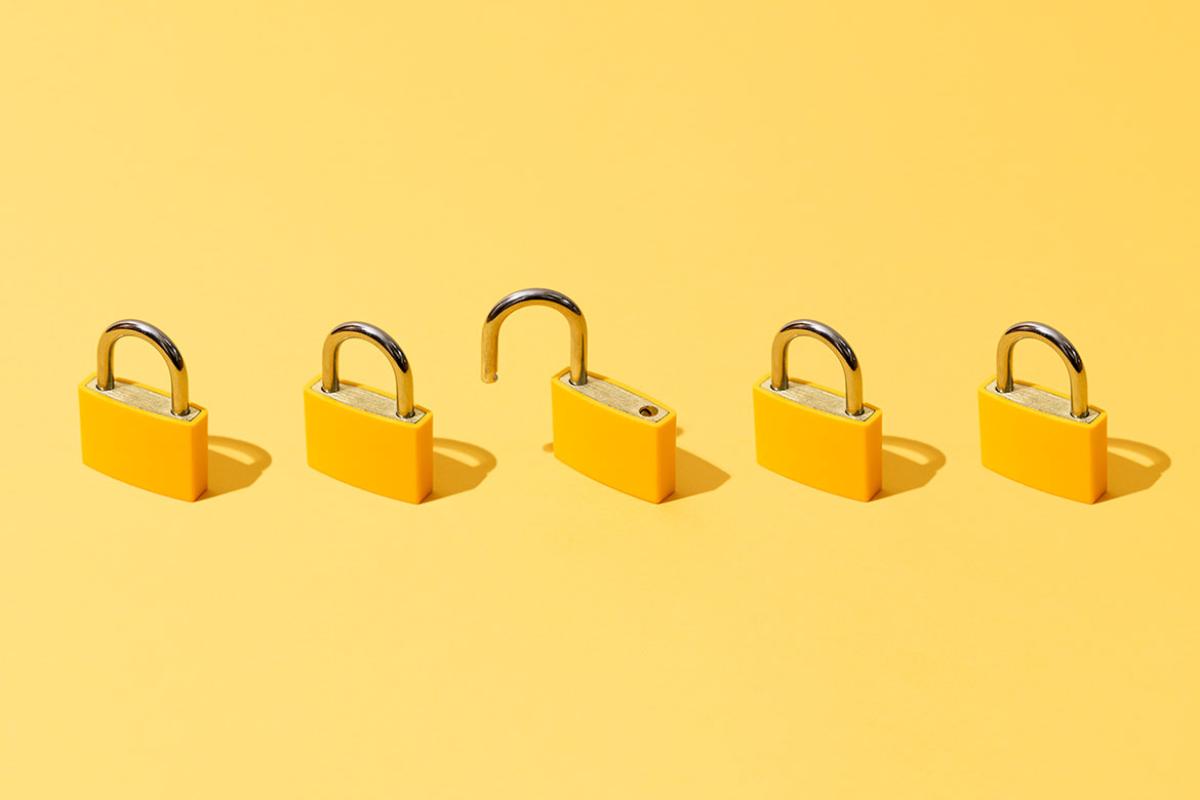 Five padlocks