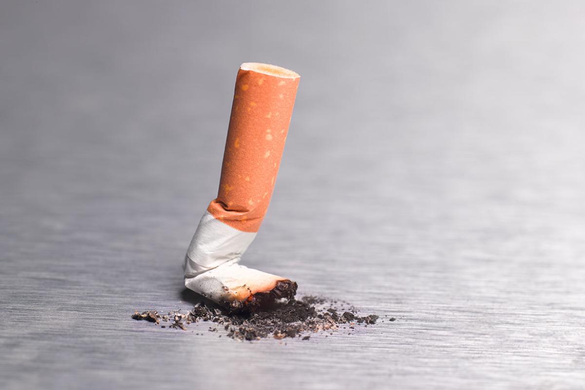  Cigarette stubbed out
