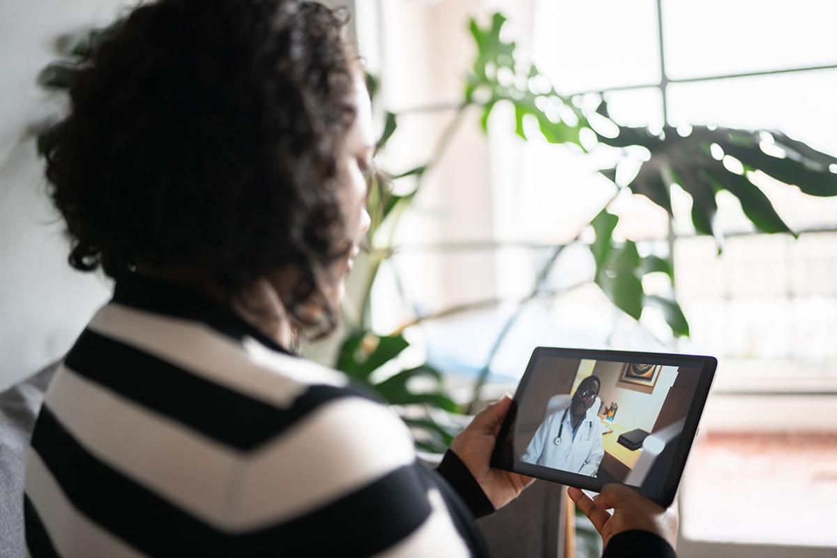 Patient in a telehealth appointment