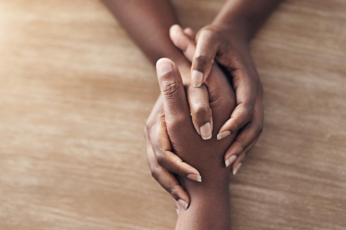 Two clasped hands