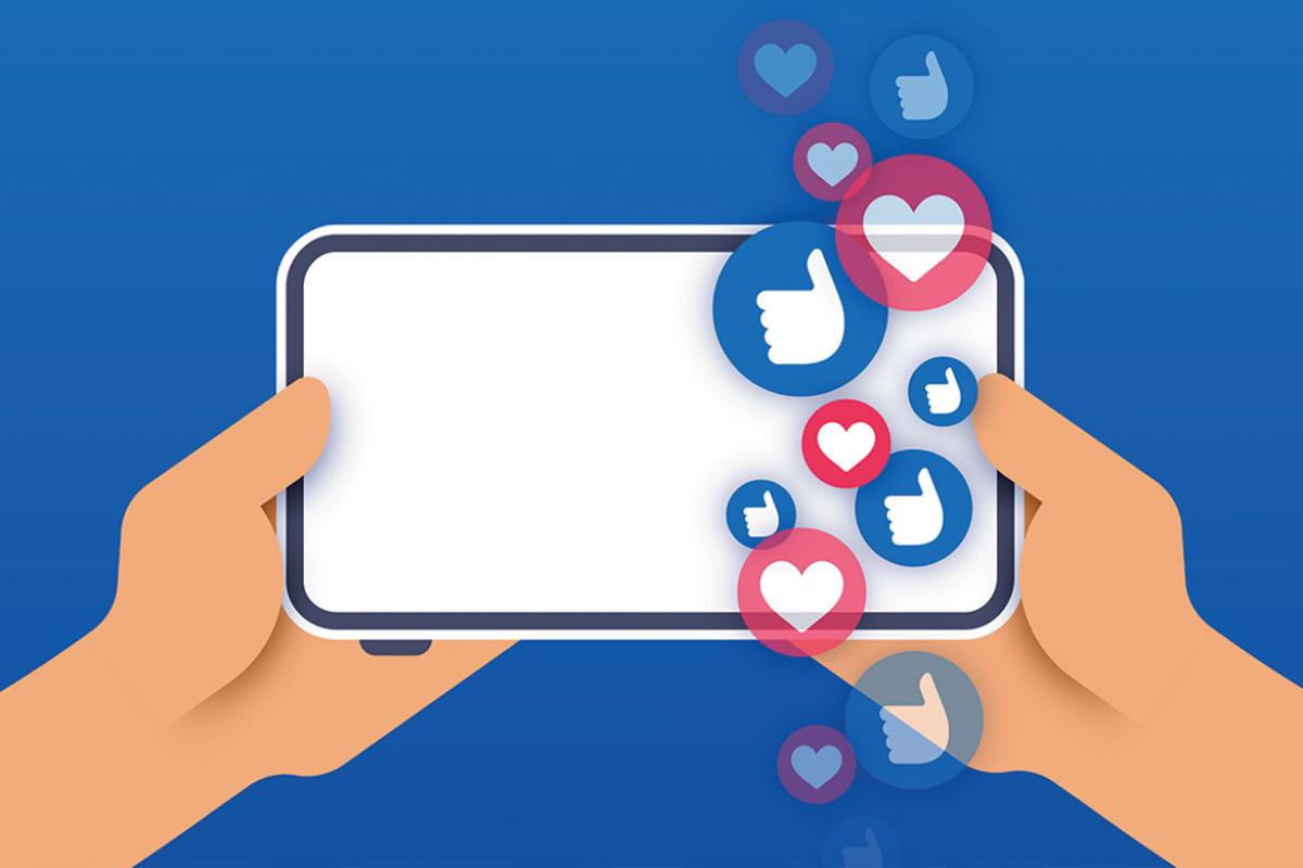 Smartphone and social media icons