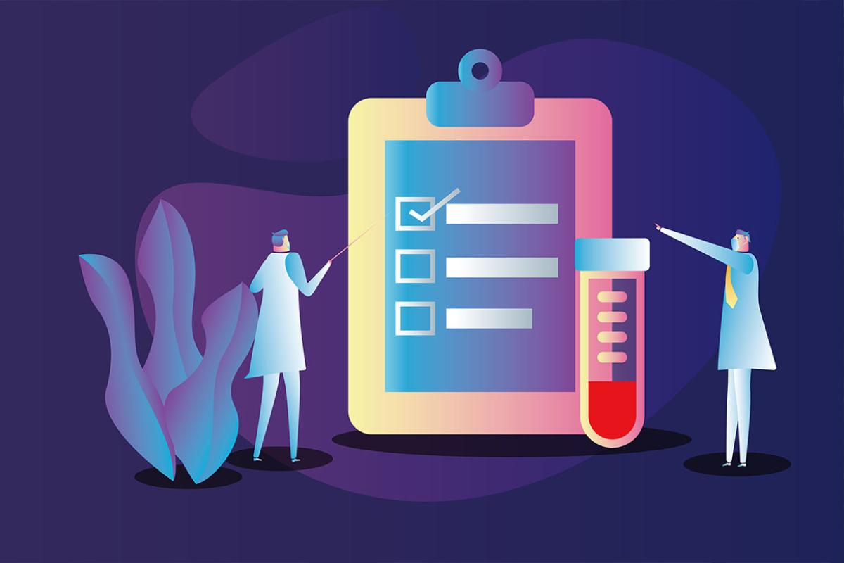 Concept of physician looking at lab report