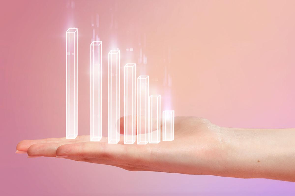 Chart resting on hand