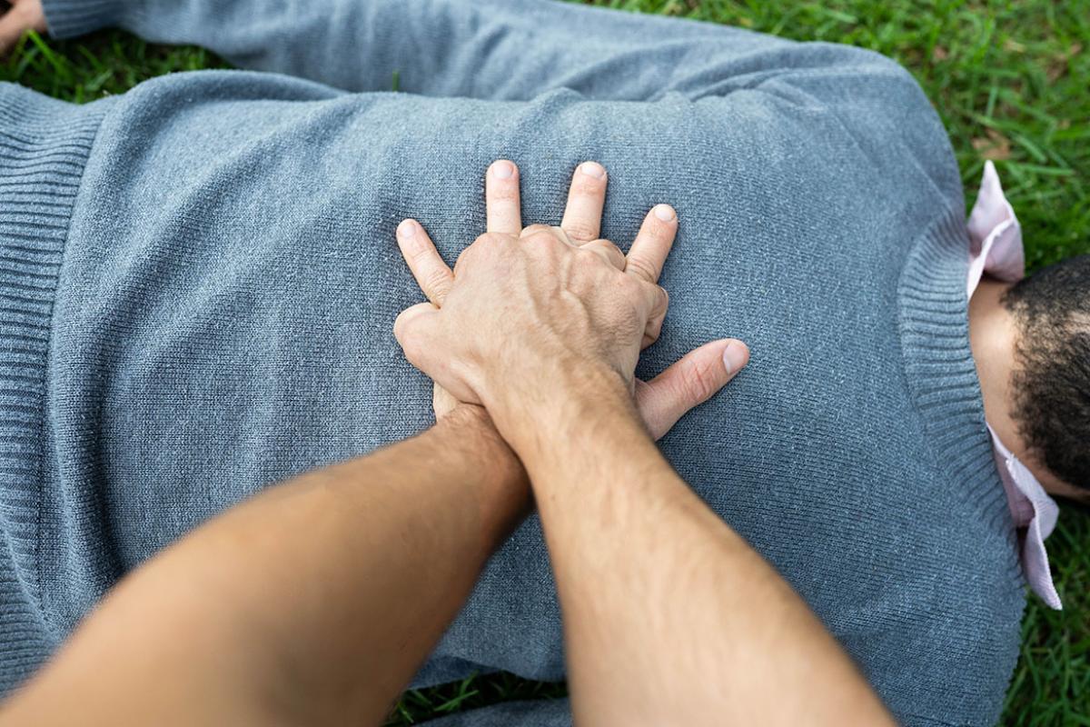 A person performing CPR