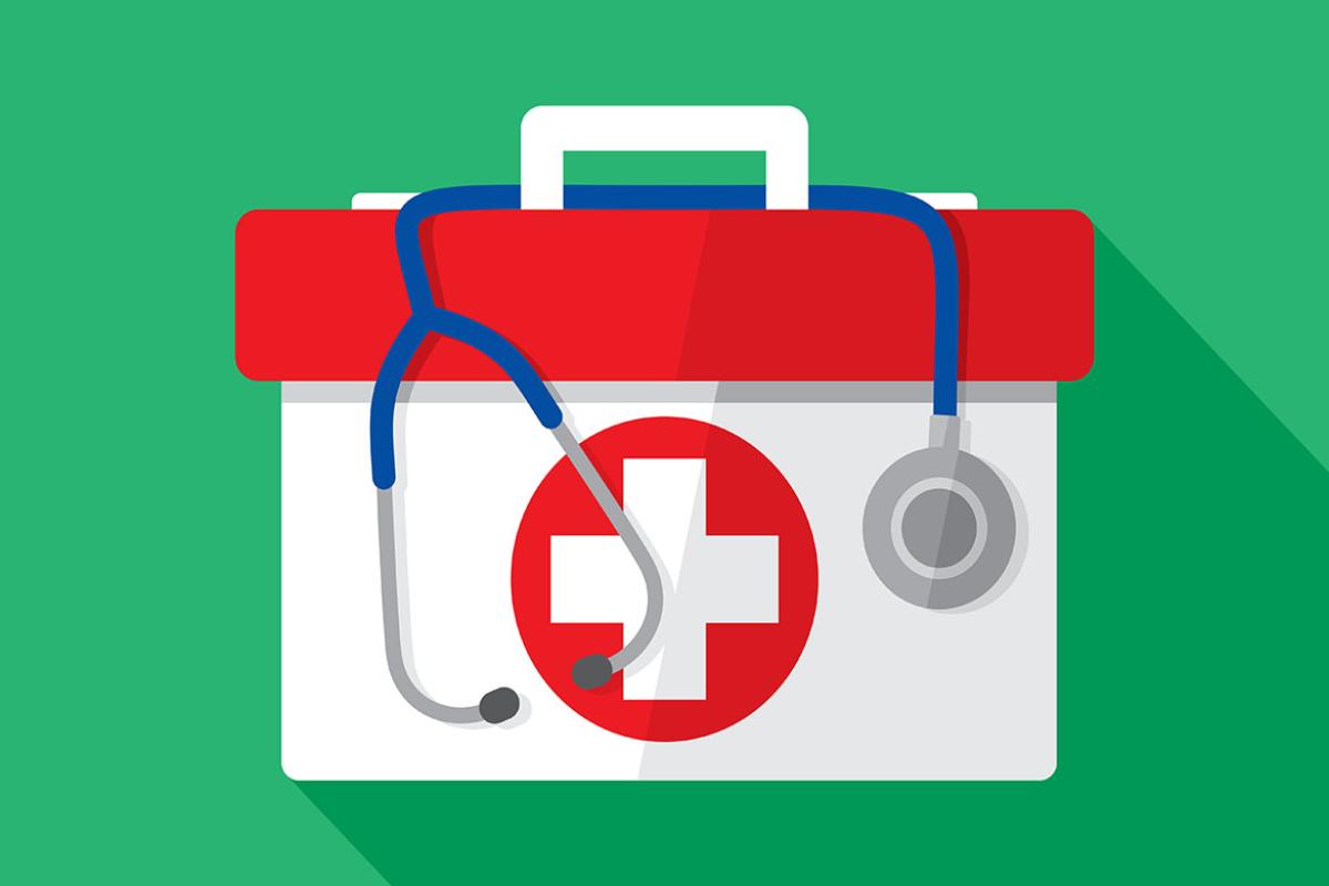 Medical kit with stethoscope