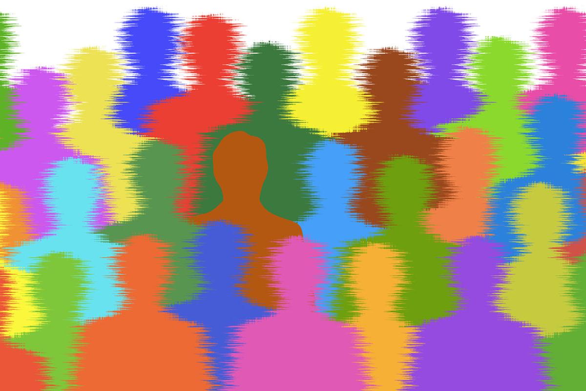 Multi-colored silhouettes 