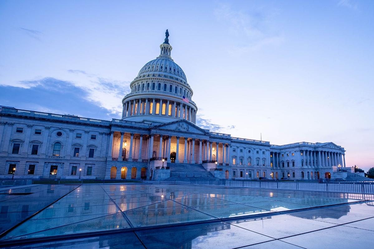 U.S. Capitol Building at dusk