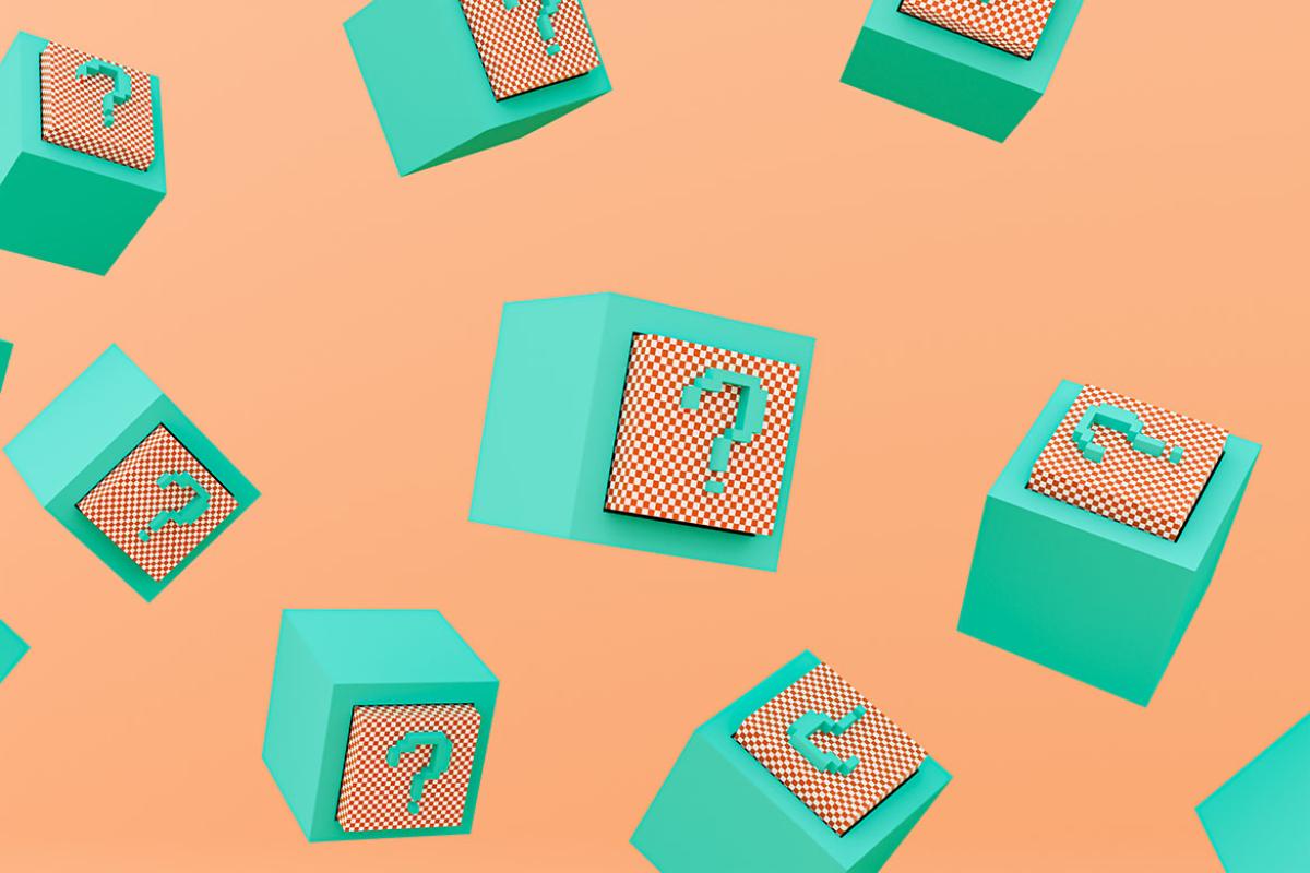 Multiple boxes with question marks