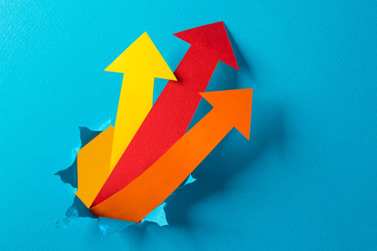 Group of three arrows pointing up