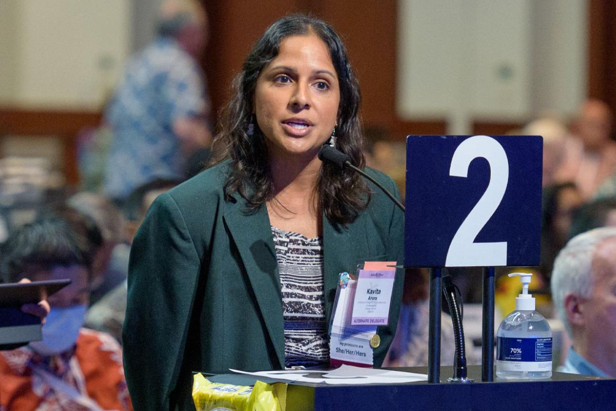 Alternate delegate speaking at the 2022 Interim Meeting