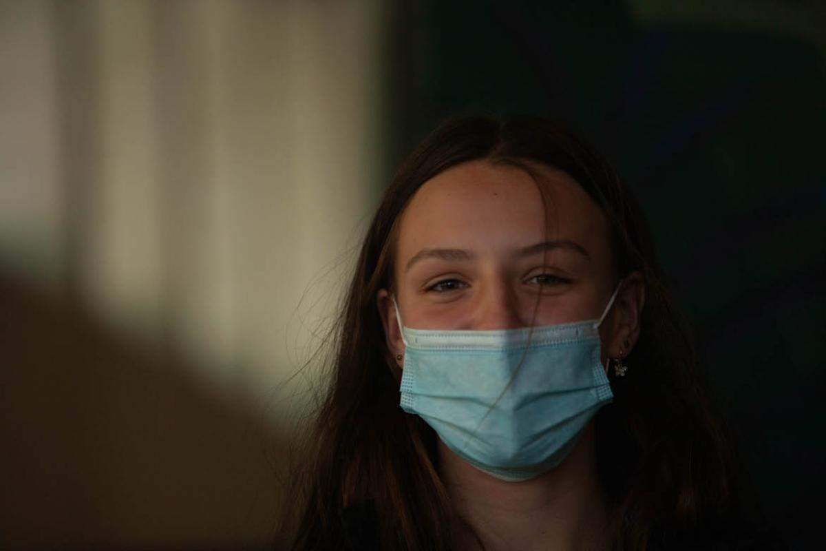 Person wearing a mask