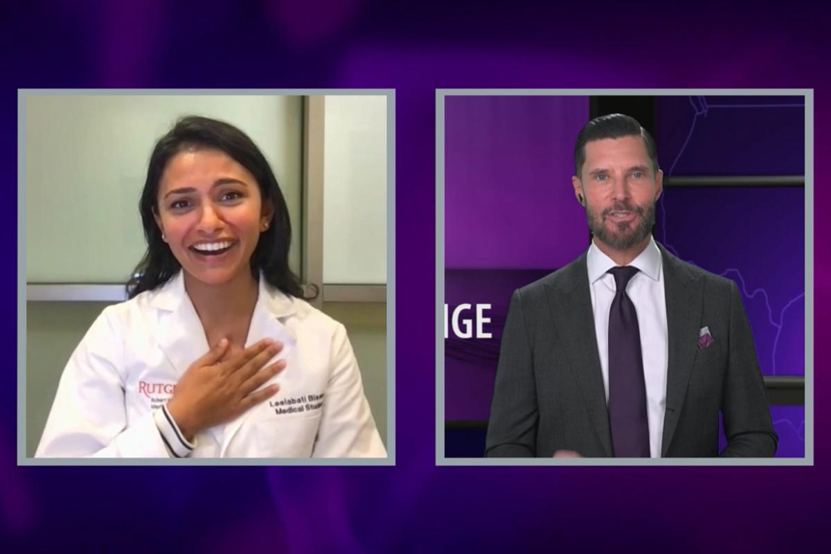 2022 AMA Research Challenge winner Leela Biswas and AMA Chief Experience Officer Todd Unger