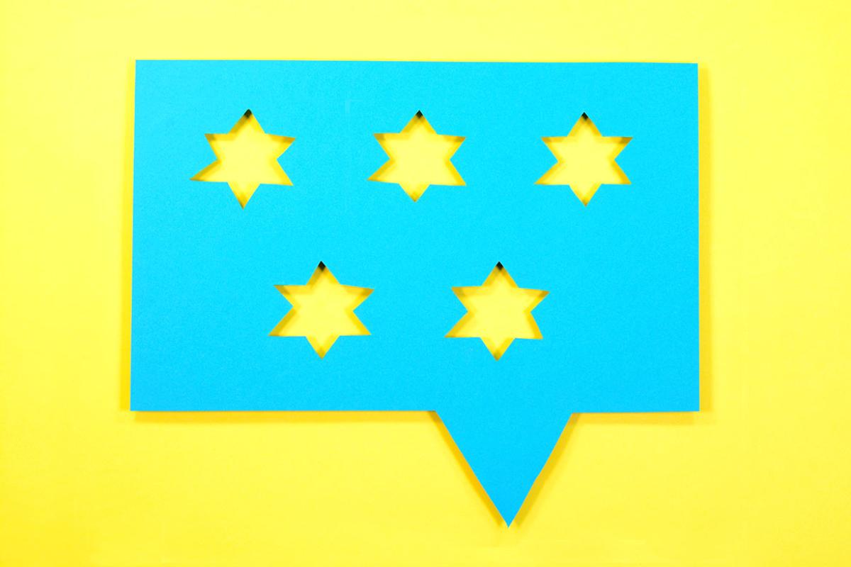 Speech bubble filled with stars